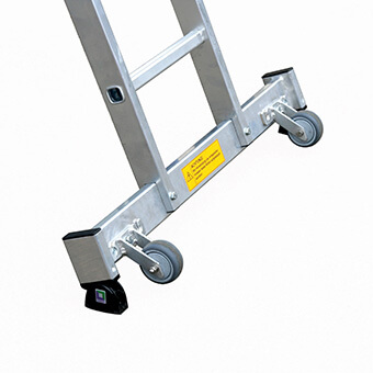 Aluminium-Seilzugleiter 3-teilig mit /´roll-bar/´-Traverse 3 x 16 Sprossen 22516