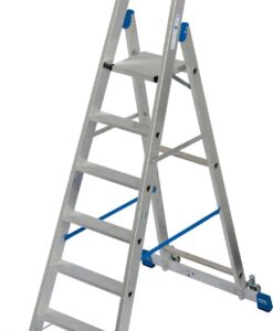 Krause Stabilo Stufen-Stehleiter - fahrbar mit Traverse