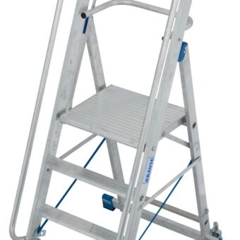 Krause Stabilo Stufen-Stehleiter mit großer Plattform und Sicherheitsbügel – Ansicht 2