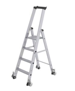 Alu-Stehleiter mit Rollen 1x12