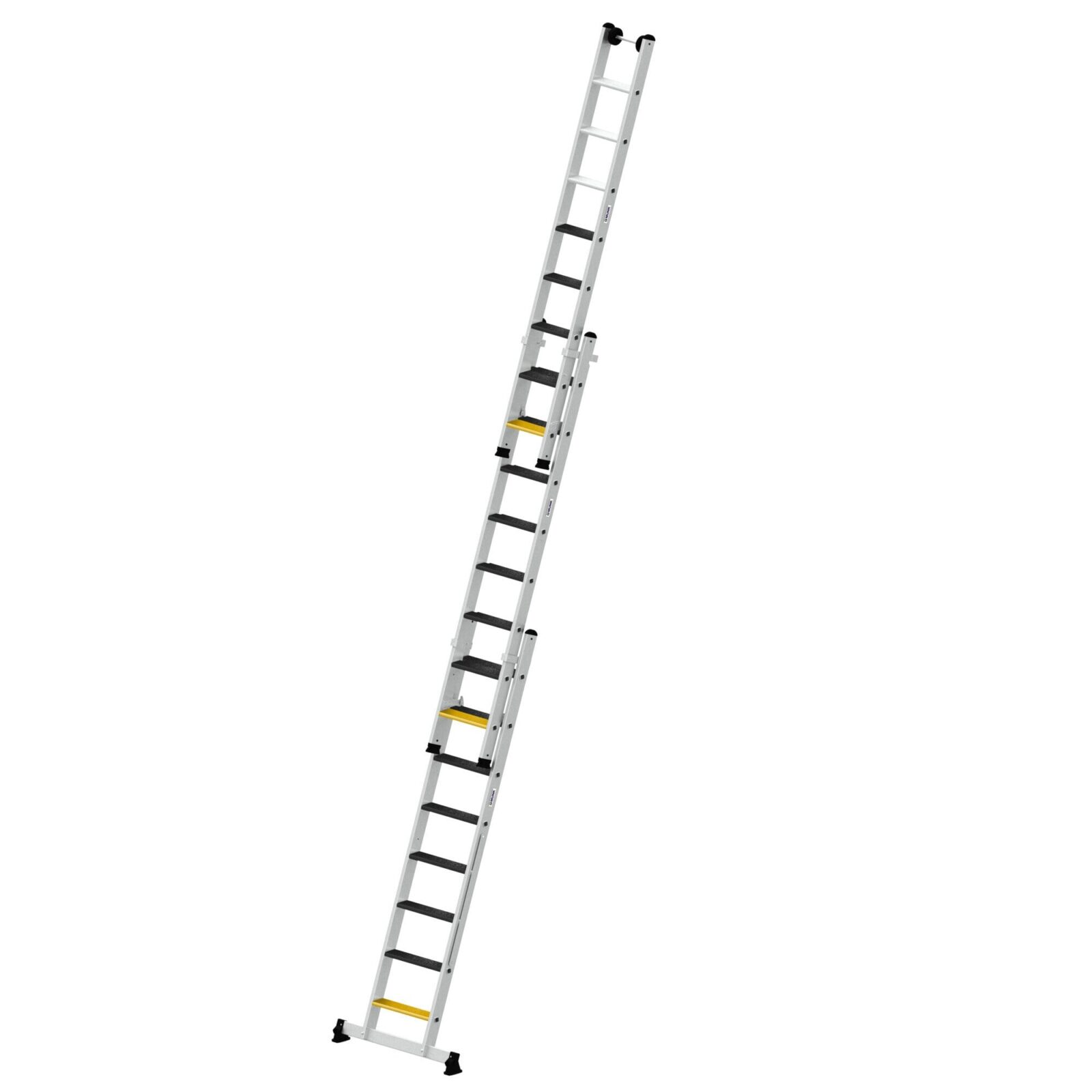 Günzburger Steigtechnik Stufen-Mehrzweckleiter 3-teilig mit nivello®-Traverse und clip-step R13 3×8 Stufen | LeiterMax