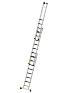 Günzburger Steigtechnik Stufen-Mehrzweckleiter 3-teilig mit nivello®-Traverse und clip-step R13 3x8 Stufen | LeiterMax