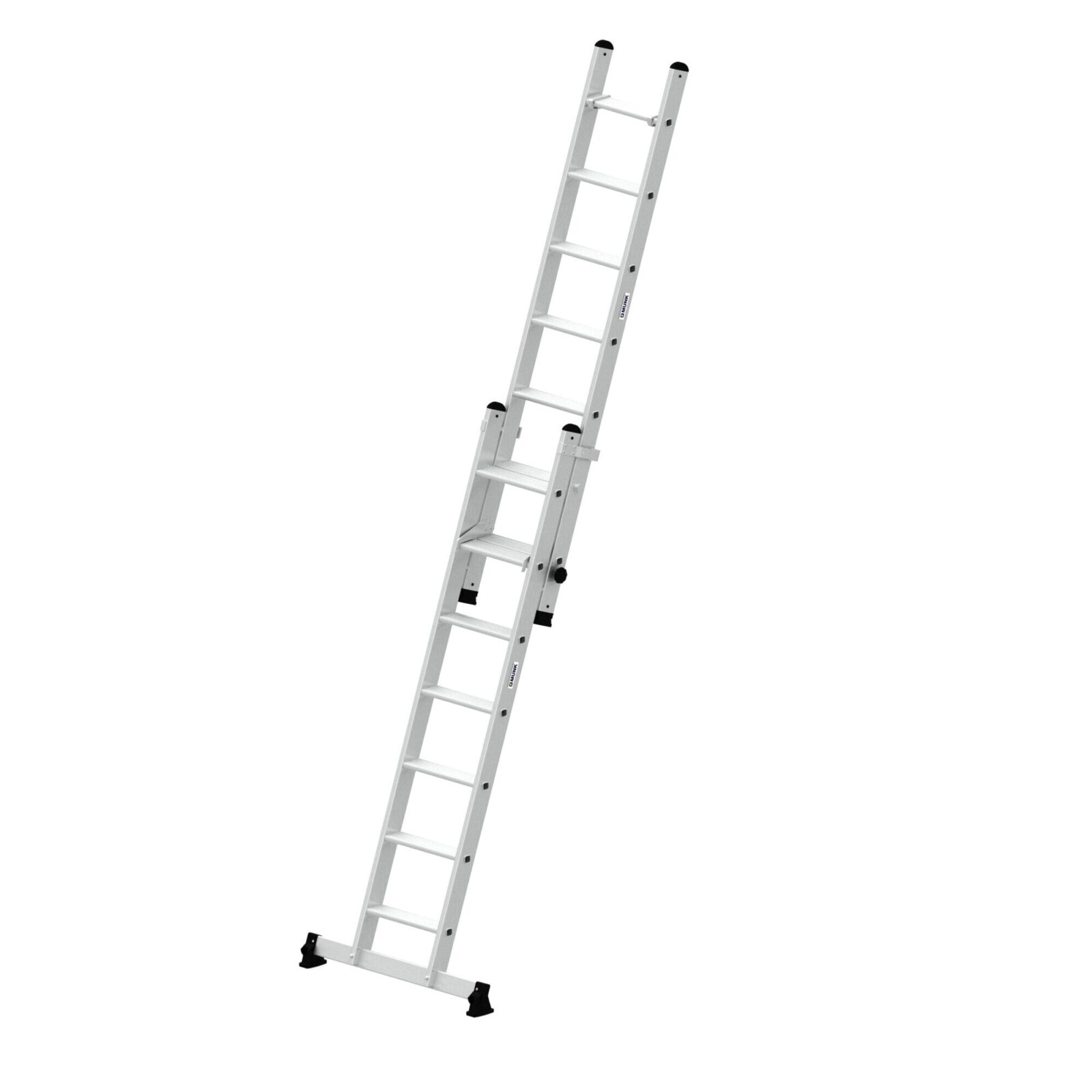 Günzburger Steigtechnik Stufen-Schiebeleiter 2-teilig mit nivello®-Traverse 2×7 Stufen | LeiterMax