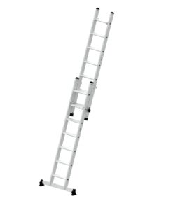Günzburger Steigtechnik Stufen-Schiebeleiter 2-teilig mit nivello®-Traverse 2x7 Stufen | LeiterMax