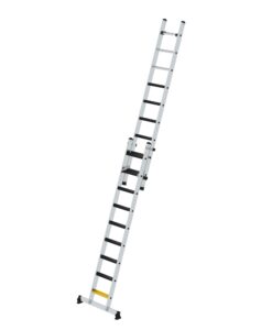 Günzburger Steigtechnik Stufen-Schiebeleiter 2-teilig mit nivello-Traverse und clip-step R13 2x9 | LeiterMax