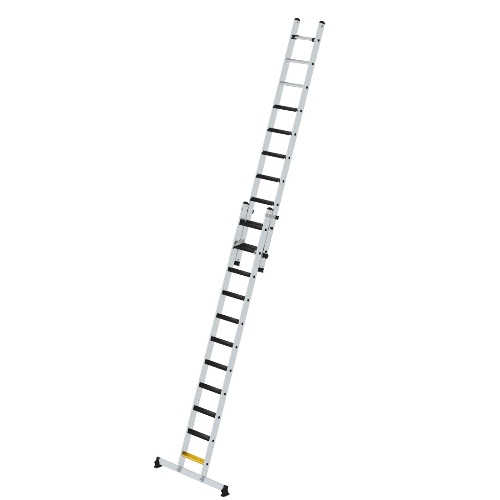 Günzburger Steigtechnik Stufen-Schiebeleiter 2-teilig mit nivello-Traverse und clip-step R13 1×11 + 1×10 | LeiterMax