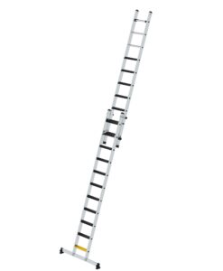 Günzburger Steigtechnik Stufen-Schiebeleiter 2-teilig mit nivello-Traverse und clip-step R13 1x11 + 1x10 | LeiterMax