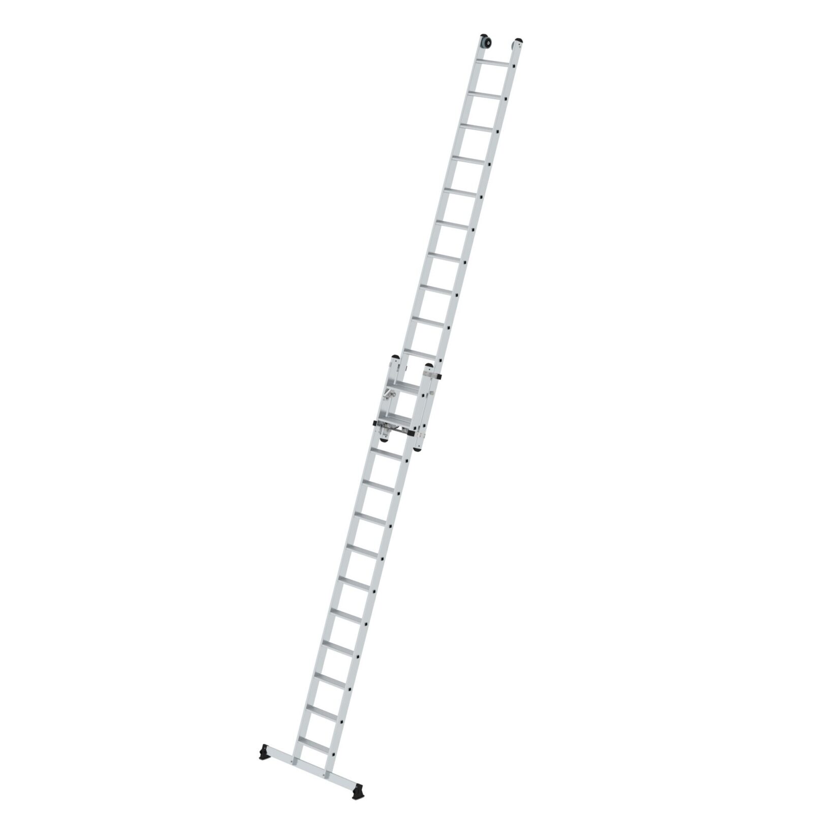 Günzburger Steigtechnik Stufen-Seilzugleiter 2-teilig mit nivello® Traverse 2×12 Stufen | LeiterMax