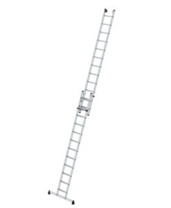 Günzburger Steigtechnik Stufen-Seilzugleiter 2-teilig mit nivello® Traverse 2x12 Stufen | LeiterMax