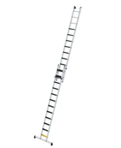 Günzburger Steigtechnik Stufen-Seilzugleiter 2-teilig mit nivello Traverse und clip-step R13 2x12 Stufen | LeiterMax
