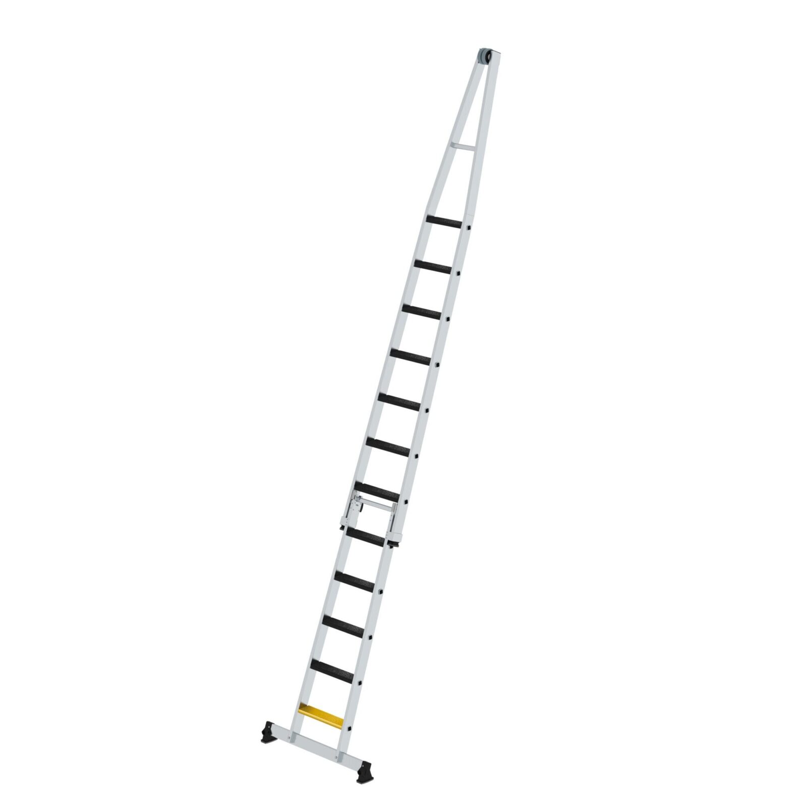 Günzburger Steigtechnik Stufen-Glasreinigerleiter-Satz mit nivello®-Traverse und clip-step R13 2-teilig | LeiterMax
