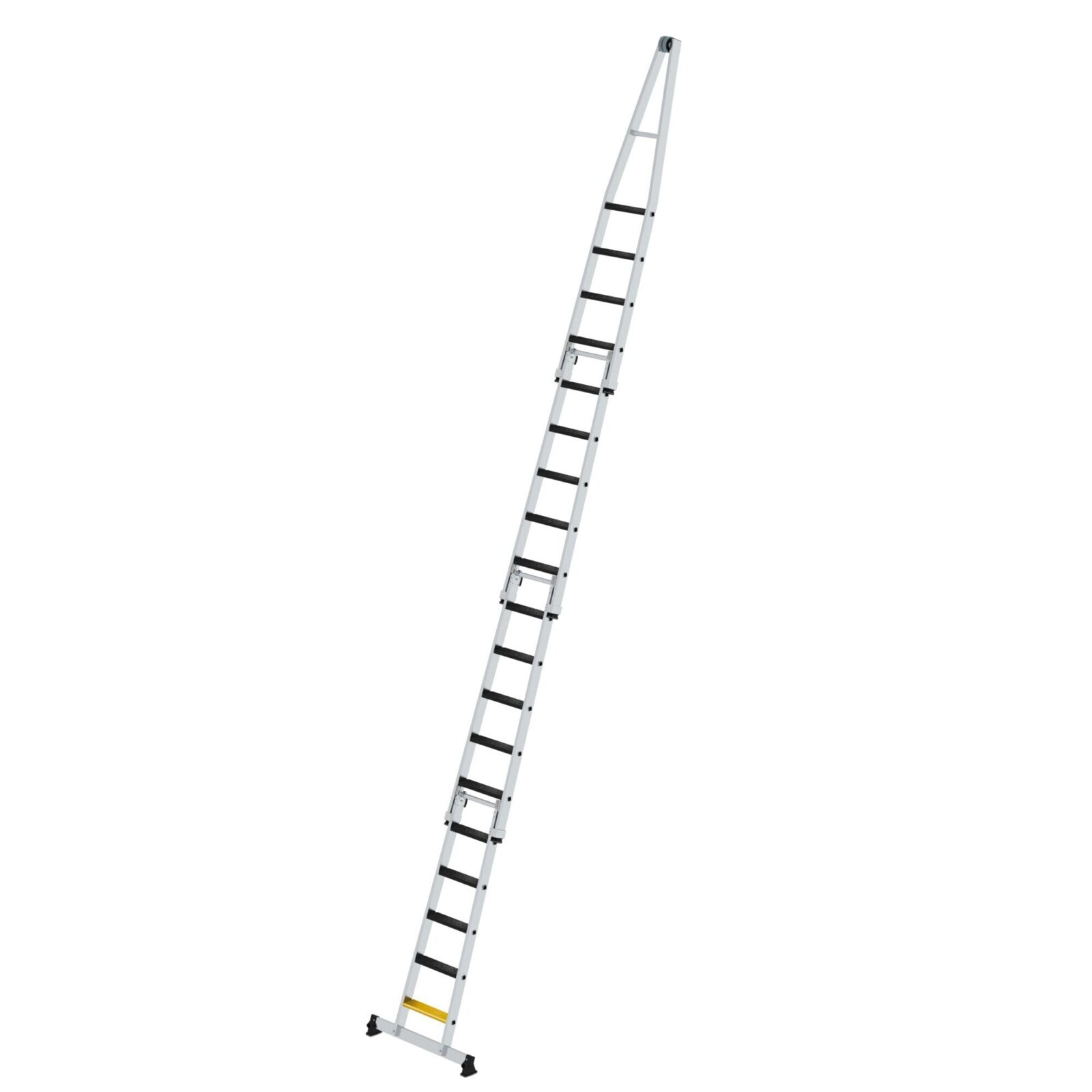 Günzburger Steigtechnik Stufen-Glasreinigerleiter-Satz mit nivello®-Traverse und clip-step R13 4-teilig | LeiterMax