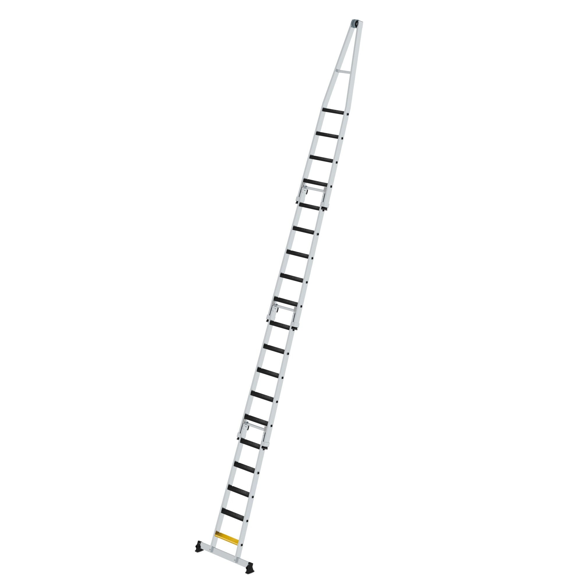 Günzburger Steigtechnik Stufen-Glasreinigerleiter-Satz mit nivello®-Traverse und clip-step R13 4-teilig | LeiterMax