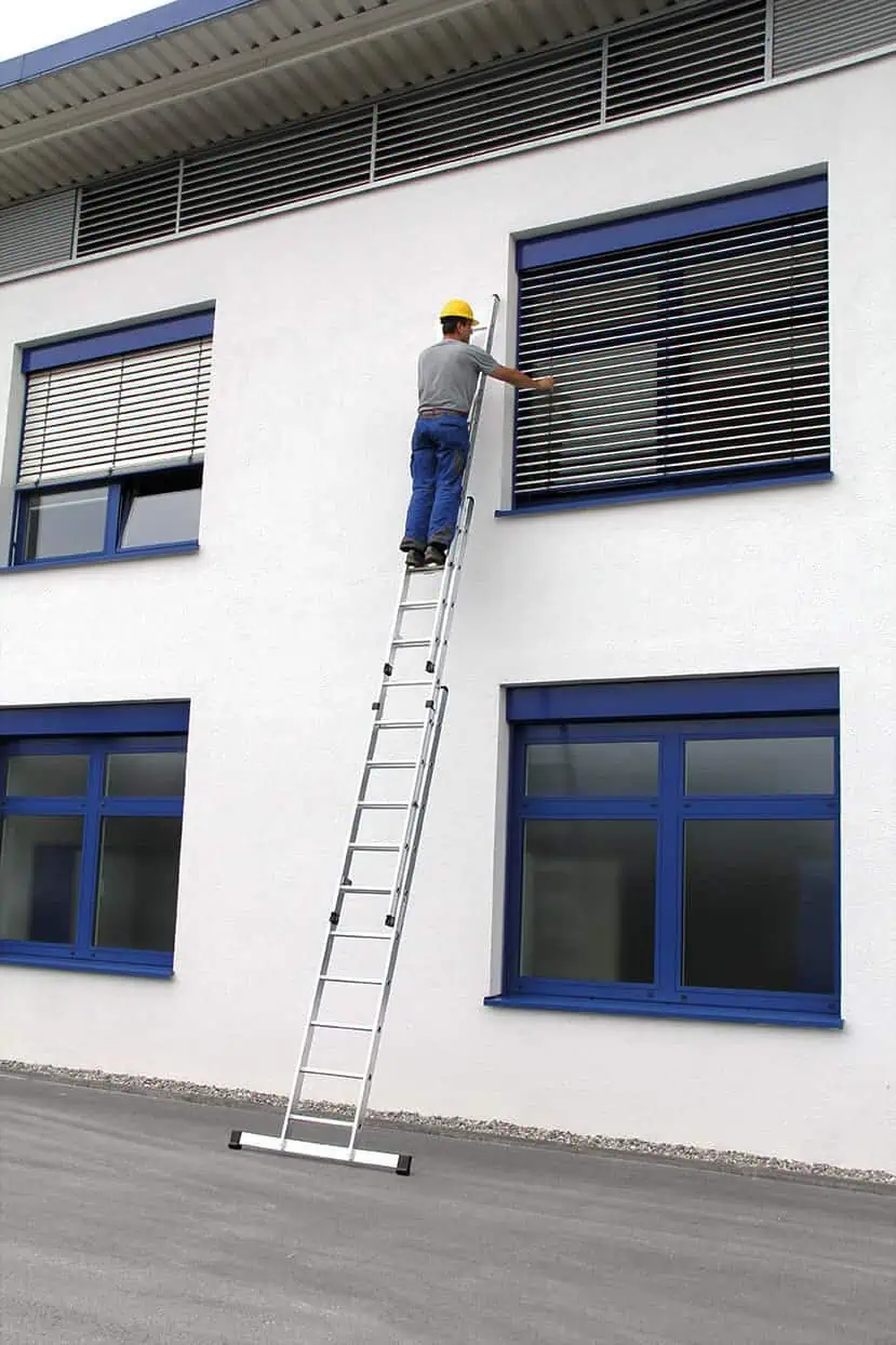 Günzburger Steigtechnik Alu Schiebeleiter 3-teilig mit Standard-Traverse