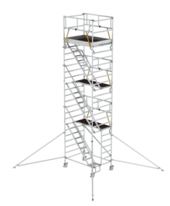 Günzburger Steigtechnik Rollgerüst SG 1,35 x 1,80 m mit Schrägaufstiegen & Ausleger | LeiterMax