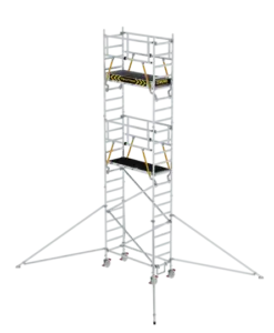 Günzburger Steigtechnik FlexxTower SGX ergo mit vorlaufendem Geländer | LeiterMax