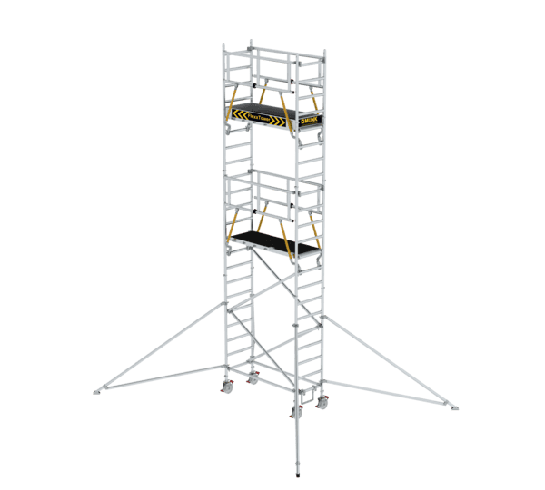 Günzburger Steigtechnik FlexxTower SGX ergo mit vorlaufendem Geländer | LeiterMax