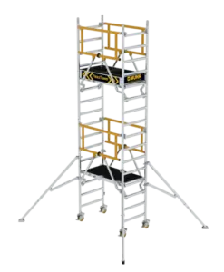 Günzburger Steigtechnik FlexxTower SG ergo mit vorlaufendem Geländer | LeiterMax
