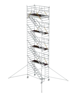 Günzburger Steigtechnik Rollgerüst SG 1,35 x 2,45 m mit Schrägaufstiegen & Ausleger | LeiterMax