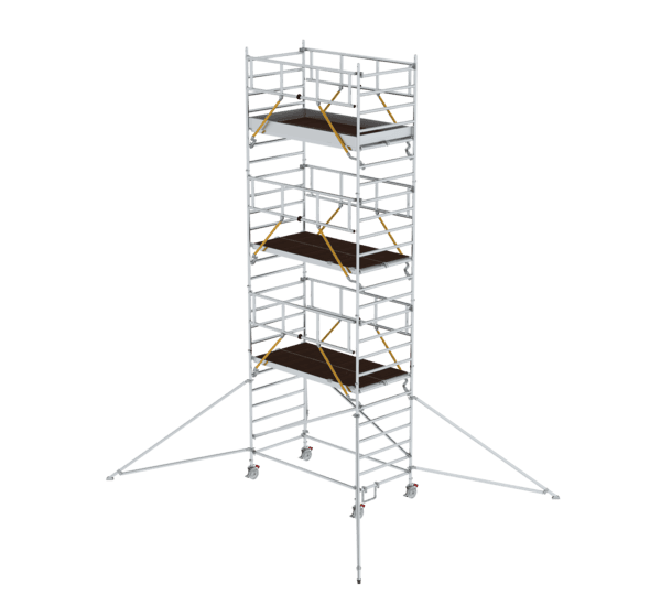Günzburger Steigtechnik Rollgerüst SG 1,35 x 2,45 m mit Ausleger & Doppel-Plattform | LeiterMax