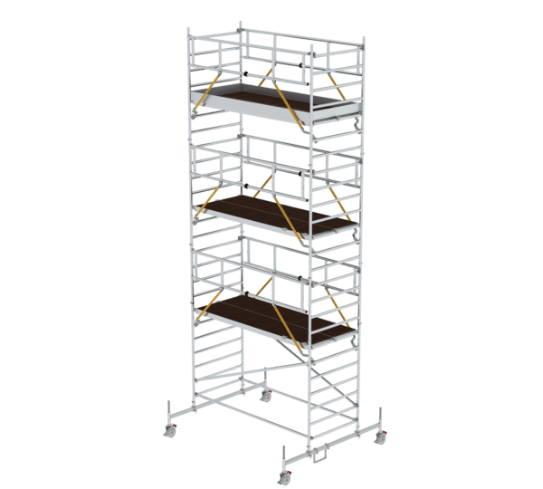 Günzburger Steigtechnik Rollgerüst SG 1,35 x 3,0 m mit Fahrbalken und Doppel-Plattform | LeiterMax