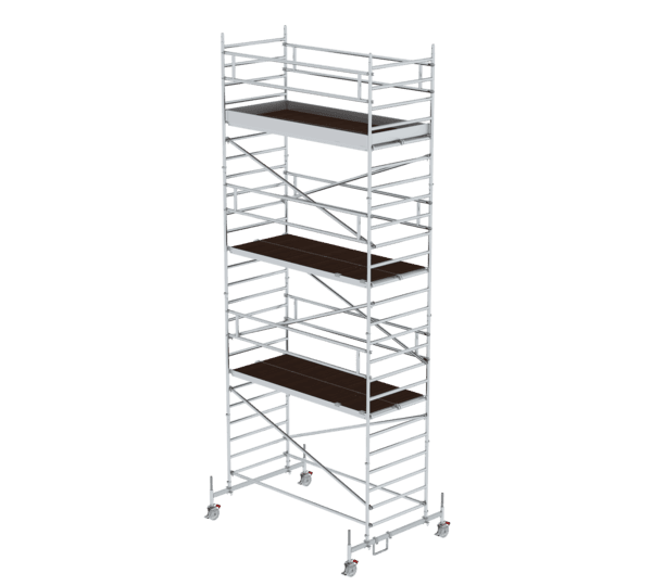 Günzburger Steigtechnik Rollgerüst 1,35 x 3,0 m mit Fahrbalken und Doppel-Plattform | LeiterMax