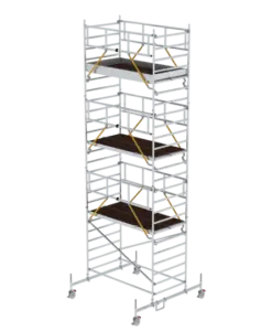 Günzburger Steigtechnik Rollgerüst SG 1,35 x 2,45 m mit Fahrbalken & Doppel-Plattform | LeiterMax