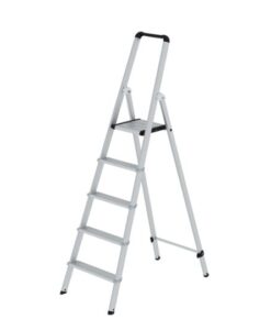 ML Stufen-Stehleiter einseitig begehbar Aluminium eloxiert