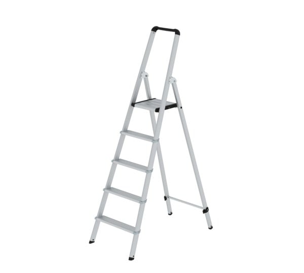 ML Stufen-Stehleiter einseitig begehbar Aluminium eloxiert