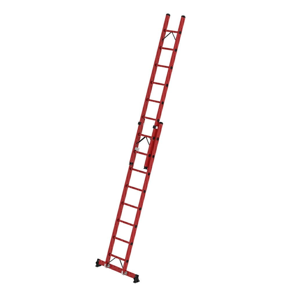 Sprossen-Schiebeleiter 2-teilig GFK mit nivello® Traverse