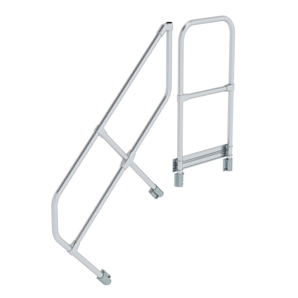 Zweiter Handlauf für Treppe mit Plattform 45°